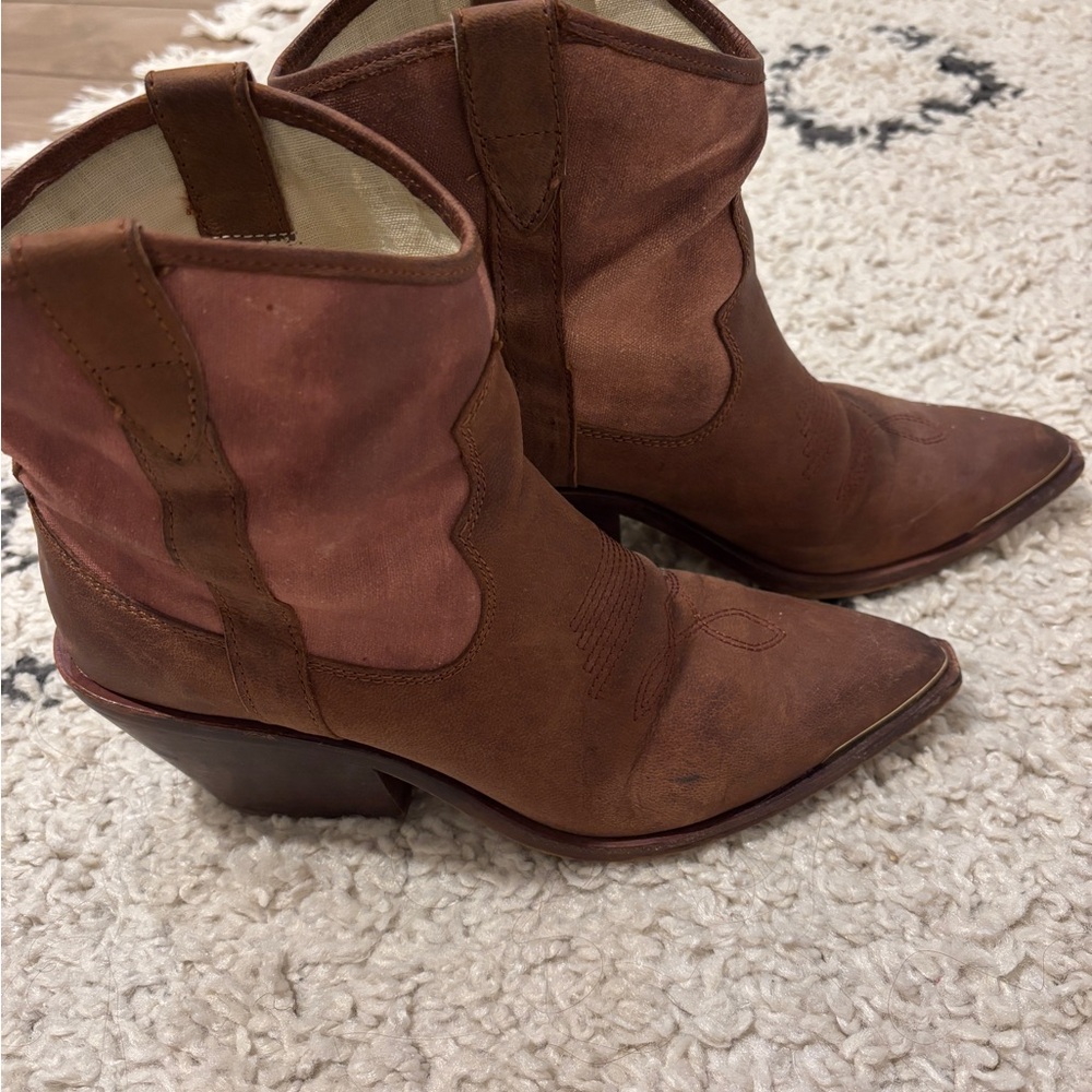 Brown Western Ankle Boots
